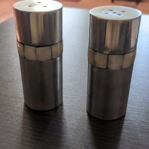 Towle Silver and Cream Salt and Pepper Shakers